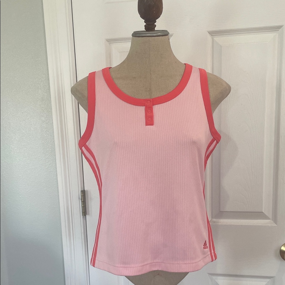 Vintage Y2K Adidas orange sleeveless Tank Top striped women’s size L